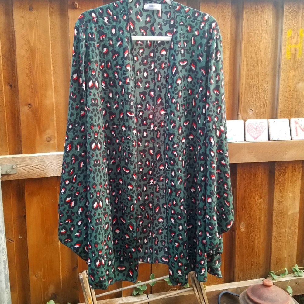 Frumos Leopard Kimono Bell Sleeves Lightweight